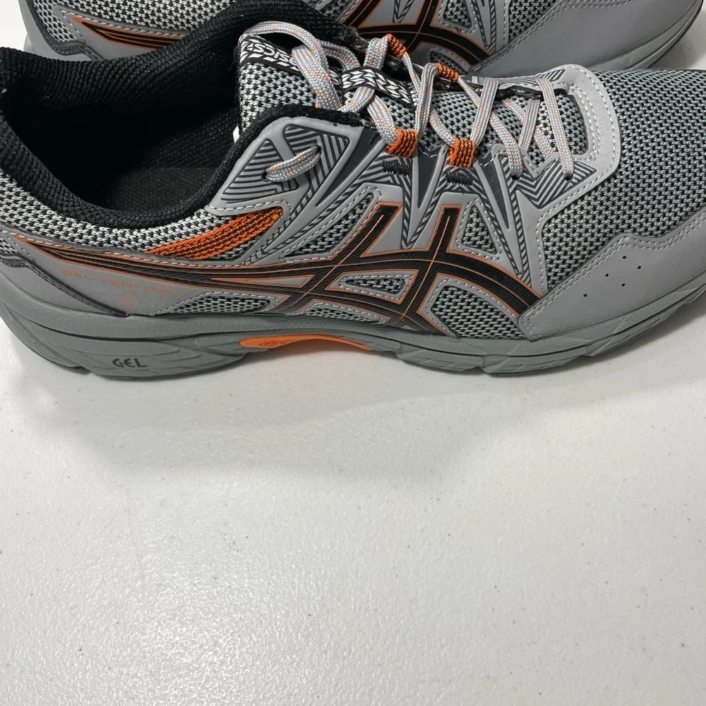 Asics Gray and Orange Gel-Venture 8 Running Sheet Rock Habanero Shoes Sz 13 SB-